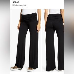 Flare leg knit maternity pants